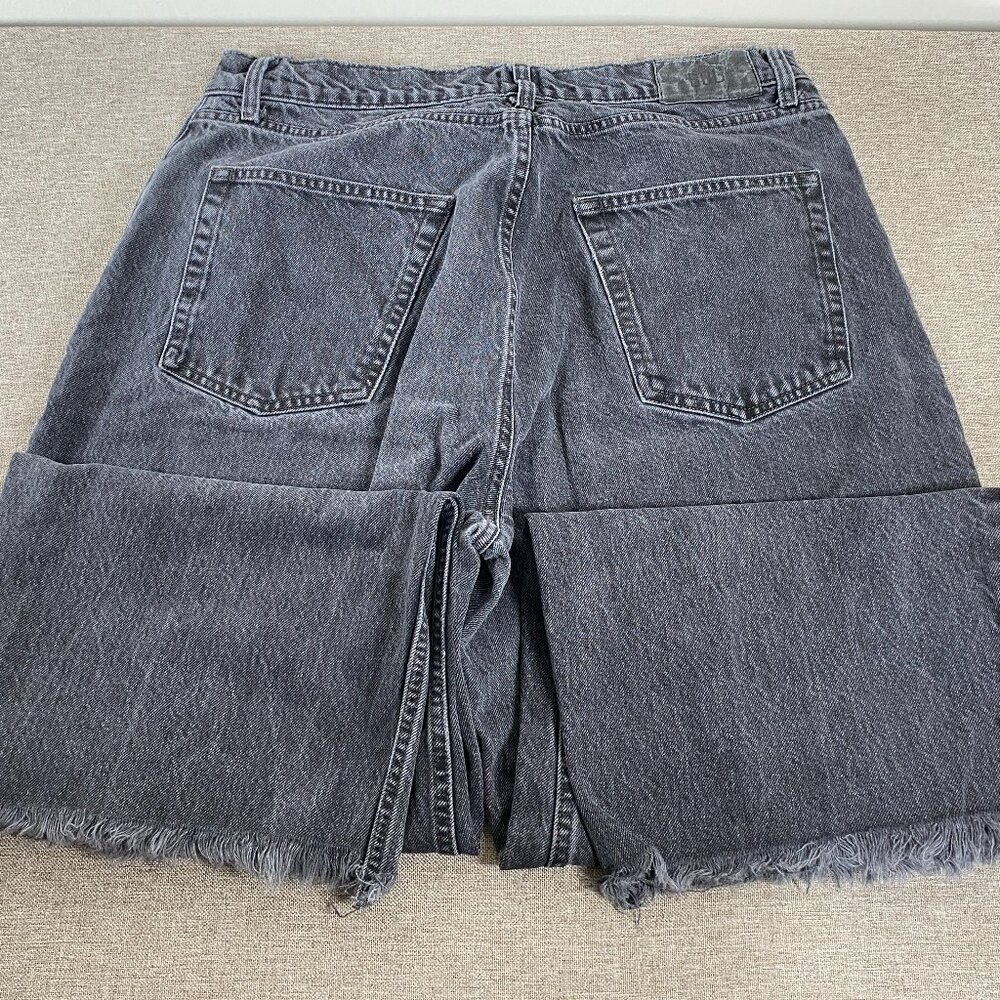 Urban Outfitters BDG Jack Wide Leg Jeans Men's 34 High Rise Gray Frayed Hem - Picture 6 of 14